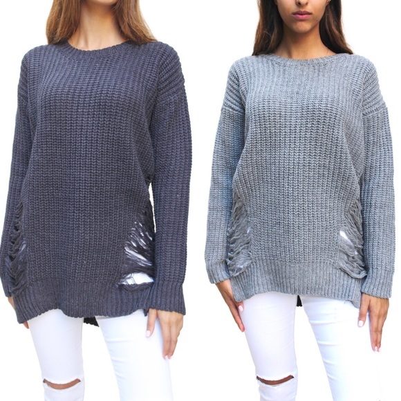 CiSono vintage ripped long sleeve sweater - Picture 1 of 4